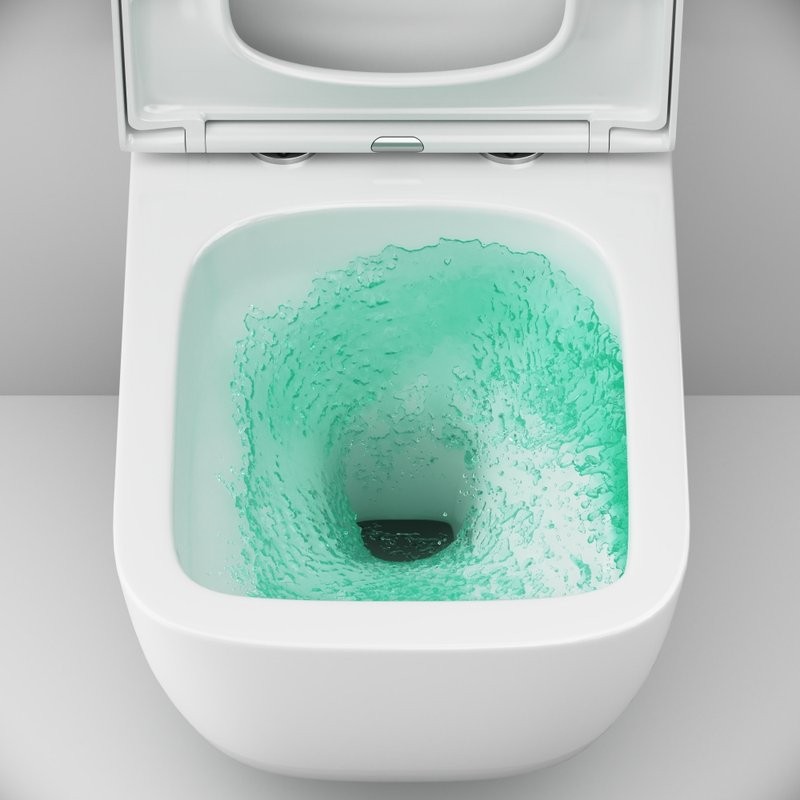 Унитаз подвесной AM.PM Gem C901901SC Aquaspin, безободковый, сиденье с микролифтом, глянцевый белый