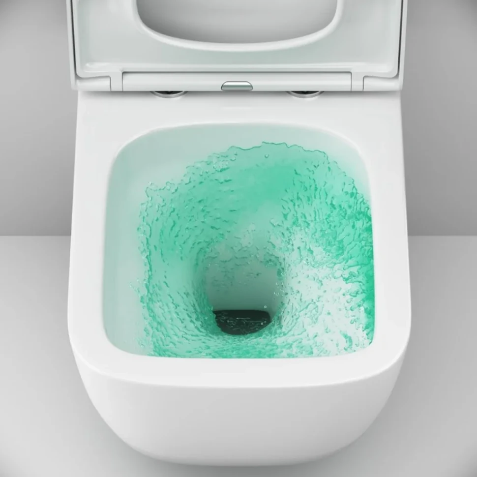 Унитаз подвесной AM.PM Gem C901901SC Aquaspin, безободковый, сиденье с микролифтом, глянцевый белый
