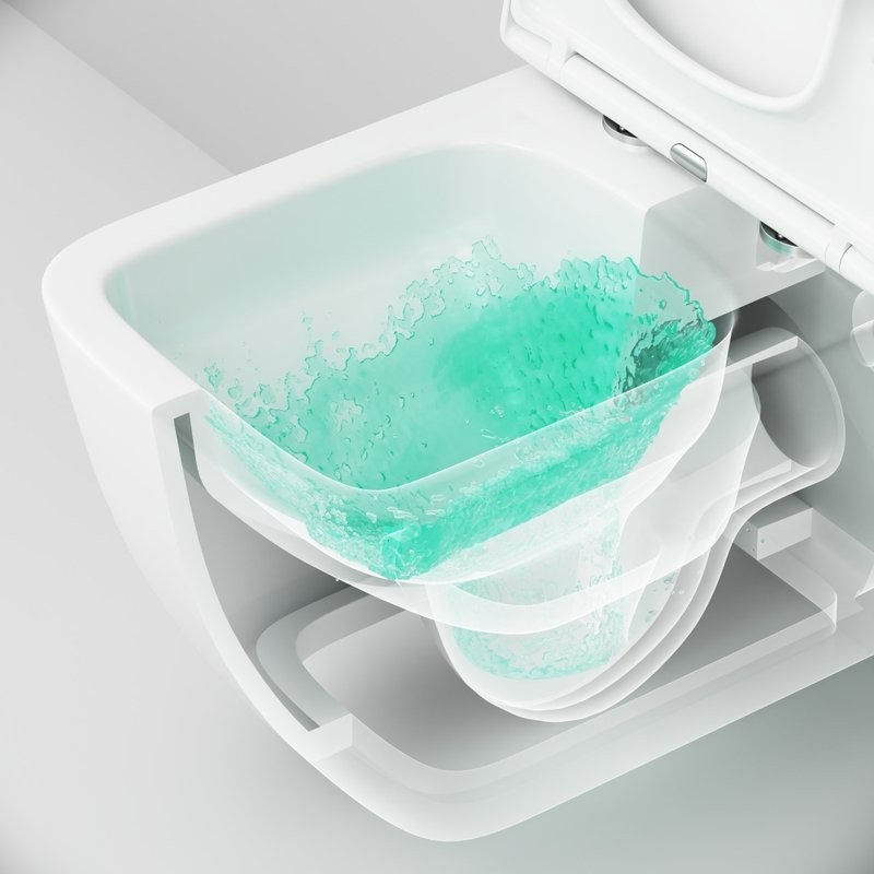 Унитаз подвесной AM.PM Gem C901901SC Aquaspin, безободковый, сиденье с микролифтом, глянцевый белый