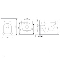 Унитаз подвесной AM.PM Gem C901901SC Aquaspin, безободковый, сиденье с микролифтом, глянцевый белый