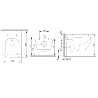 Унитаз подвесной AM.PM Gem C901901SC Aquaspin, безободковый, сиденье с микролифтом, глянцевый белый