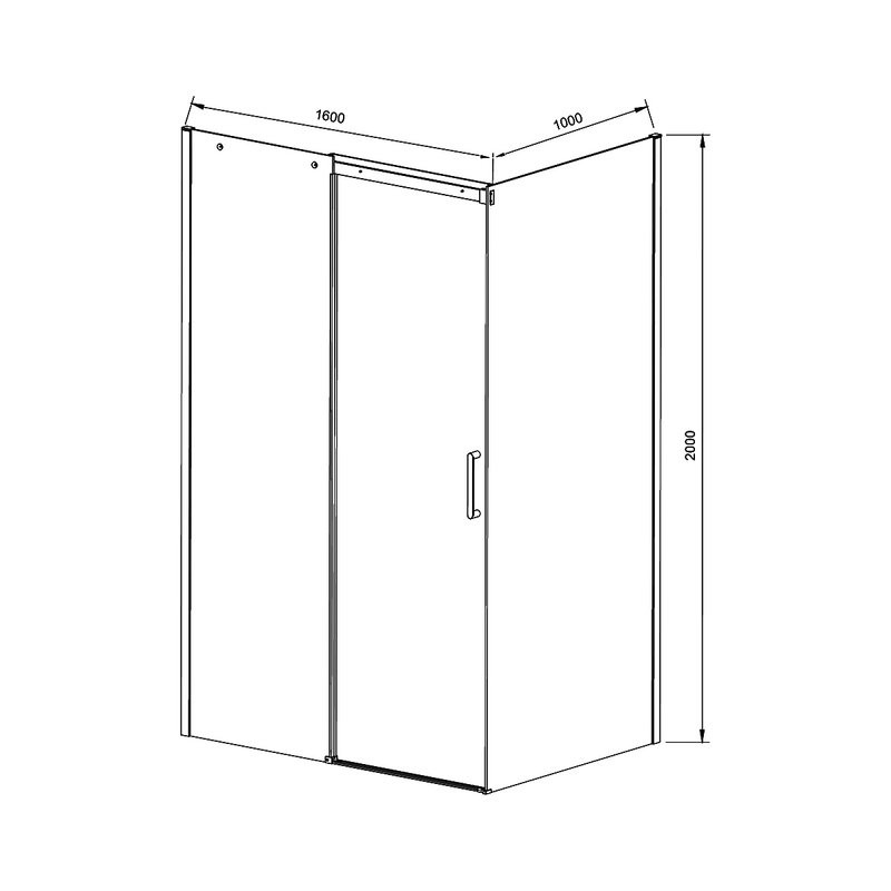 Душевой уголок Vincea Dice VSR-4D1016CLGM 160х100, профиль вороненая сталь, стекло прозрачное