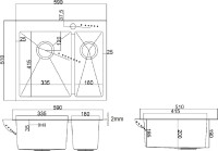 Мойка кухонная Zorg Light ZL R 590-2-510-L BRONZE L, бронза