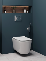 Унитаз подвесной Cersanit Crea Vortex DPL EO slim 68916 безободковый, с микролифтом