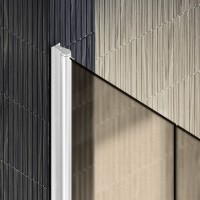 Душевая дверь в нишу Maybahglass MGD-433-1 80 см, профиль матовый белый, стекло бронза матовая