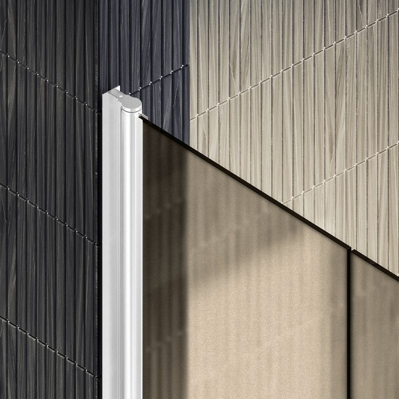 Душевая дверь в нишу Maybahglass MGD-433-1 80 см, профиль матовый белый, стекло бронза матовая