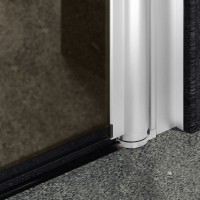 Душевая дверь в нишу Maybahglass MGD-433-1 80 см, профиль матовый белый, стекло бронза матовая