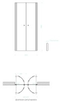Душевая дверь в нишу Maybahglass MGD-433-1 80 см, профиль матовый белый, стекло бронза матовая