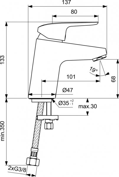 Смеситель для раковины Ideal Standard Ceraflex B1710AA