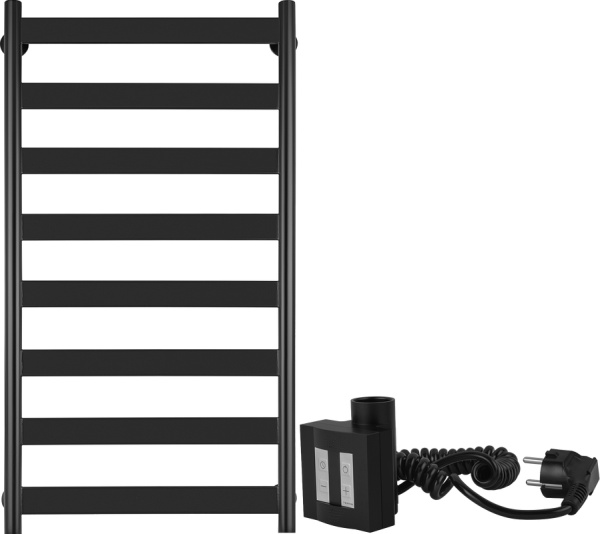 Полотенцесушитель электрический Secado Комано 2 , 105x55 см, подключение справа, матовый черный, лесенка