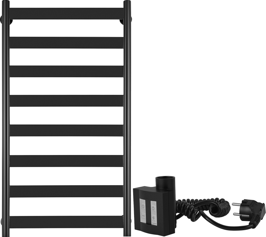 Полотенцесушитель электрический Secado Комано 2 , 105x55 см, подключение справа, матовый черный, лесенка