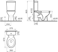 Унитаз-компакт напольный Norm Nord 9845B099-7202 с микролифтом