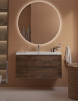 Тумба с раковиной BelBagno Etna 100 rovere moro, раковина BB-8099-100