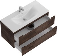 Тумба с раковиной BelBagno Etna 100 rovere moro, раковина BB-8099-100