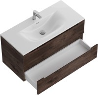 Тумба с раковиной BelBagno Etna 100 rovere moro, раковина BB-8099-100
