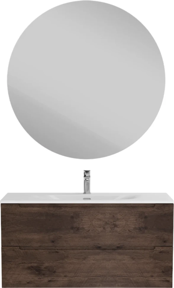 Тумба с раковиной BelBagno Etna 100 rovere moro, раковина BB-8099-100