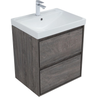 Тумба с раковиной Aquanet Милан 60 подвесная, дуб рошелье