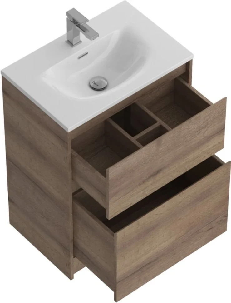Тумба с раковиной BelBagno Kraft 39 70 напольная, rovere tabacco, раковина BB-8099-3-70
