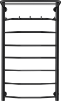 Полотенцесушитель водяной Secado Агата 1 KСП 100x55 см, матовый черный, лесенка, с полкой