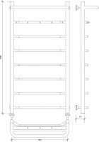 Полотенцесушитель водяной Secado Агата 1 KСП 100x55 см, матовый черный, лесенка, с полкой