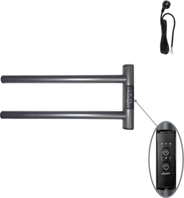 Полотенцесушитель электрический Маргроид Cook 1840-1049-7024R 19х40.5 R, графитовый серый