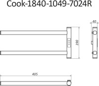 Полотенцесушитель электрический Маргроид Cook 1840-1049-7024R 19х40.5 R, графитовый серый