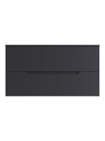 Мебель для ванной комнаты Orange Line 100 подвесная, 2 ящика, матовый графит с раковиной B07-420W