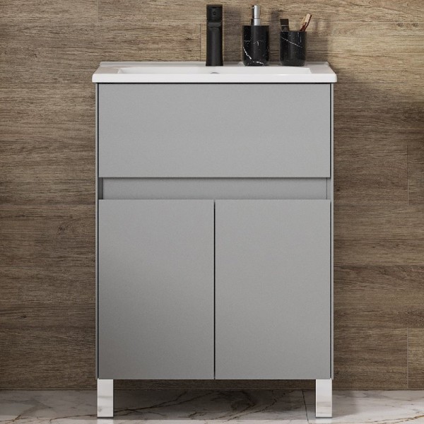 Тумба под раковину AQUATON Форест 60 туманный серый