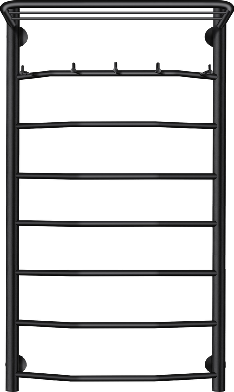 Полотенцесушитель электрический Secado Агата 1 КСП 100x50 см, подключение слева, матовый черный, лесенка, с полкой