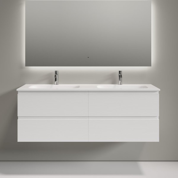 Тумба с раковиной Sancos Folk 140 подвесная, bianco, раковина CN7022