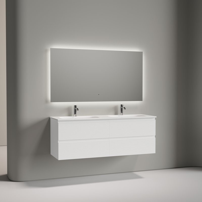 Тумба с раковиной Sancos Folk 140 подвесная, bianco, раковина CN7022