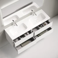 Тумба с раковиной Sancos Folk 140 подвесная, bianco, раковина CN7022