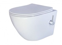 Комплект 3 в 1 Унитаз подвесной Esbano ESWBTERUWN + Инсталляция Fram + Кнопка ESINMTK60ST цвет сатин