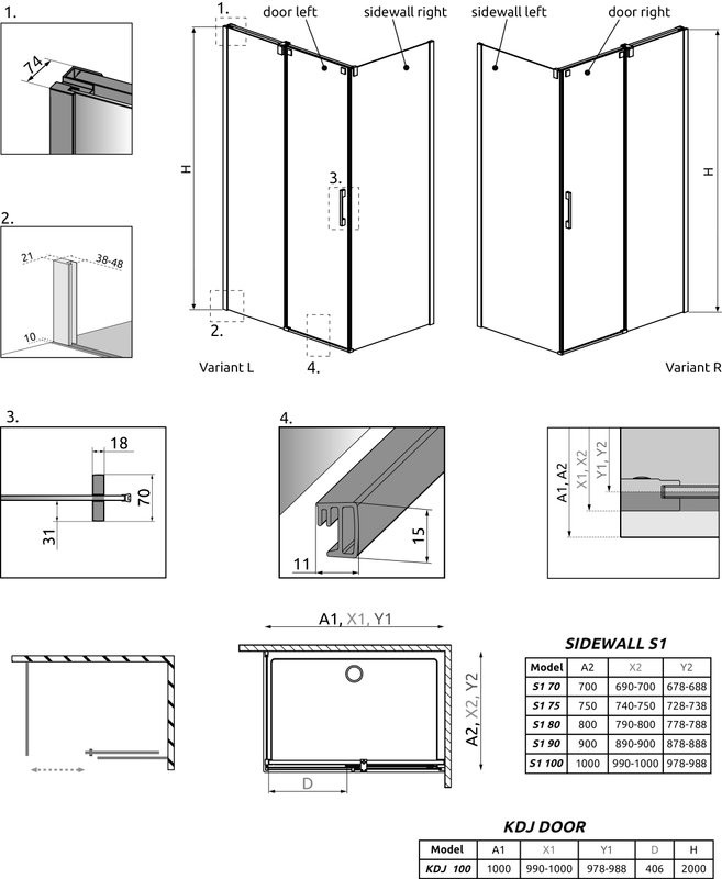Душевой уголок Radaway Espera KDJ 100x75 R