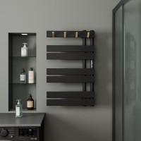 Полотенцесушитель электрический Bauedge Wind Hook AF0010 50x80 черный матовый