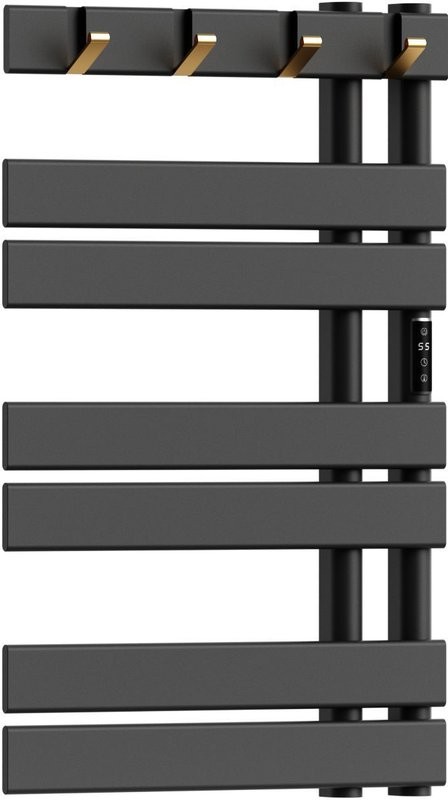 Полотенцесушитель электрический Bauedge Wind Hook AF0010 50x80 черный матовый