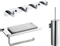 Набор Ершик Fixsen Hotel FX-31013 + Держатель FX-31011 с полкой для телефона + Крючок FX-31005-4