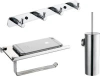 Набор Ершик Fixsen Hotel FX-31013 + Держатель FX-31011 с полкой для телефона + Крючок FX-31005-4 Набор Ершик Fixsen Hotel FX-31013 + Держатель FX-31011 с полкой для телефона + Крючок FX-31005-4