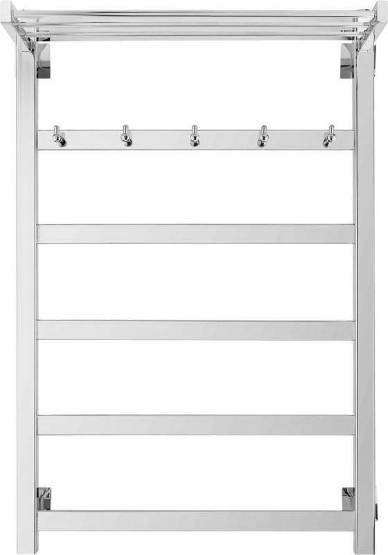 Полотенцесушитель электрический Secado Корсико 1 КСП R 85x55 см, подключение справа, хром, лесенка, с полкой
