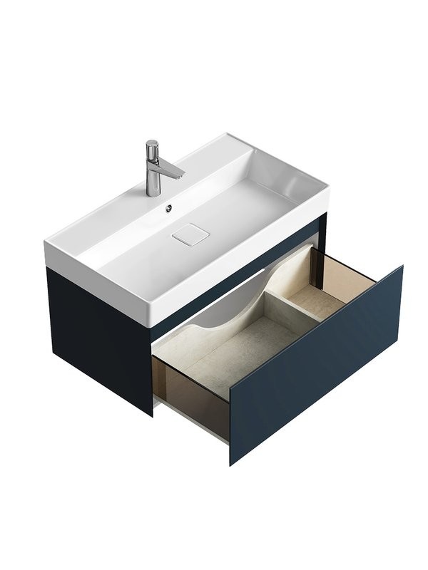 Тумба с раковиной Aqwella 5 stars Geometria 80 подвесная, 1 ящик, серая