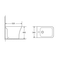 Биде напольное Azario Fretta Square AZ-1215C