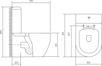 Унитаз-компакт напольный AQUATEK Оберон AQ1273S-00 безободковый, горизонтальный выпуск
