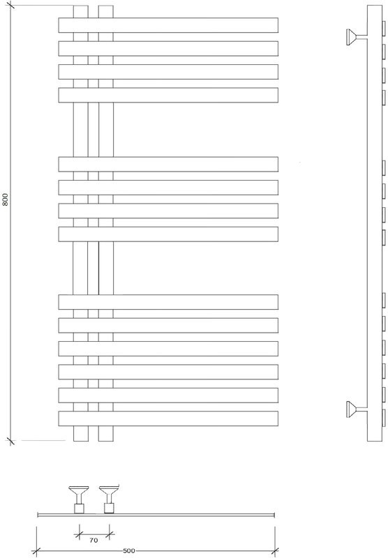 Полотенцесушитель водяной Secado Коредо 80х7х50 80x50 см, черный матовый, лесенка