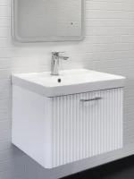 Тумба с раковиной Comforty Ангара 60П подвесная, матовая белая
