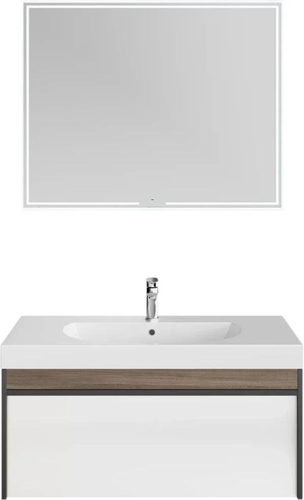 Мебель для ванной комнаты KERAMA MARAZZI Modula 100 подвесная, арабика, с раковиной Buongiorno 100