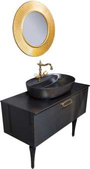 Мебель для ванной Armadi Art Vallessi Avangarde Linea 100 черная, с накладной раковиной