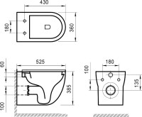 Унитаз подвесной BelBagno Onda BB066CHR безободковый, крышка BB870SC с микролифтом