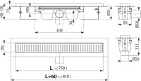 Душевой трап (лоток) AlcaPlast APZ1 S-750 с опорами