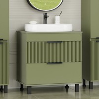 Тумба с раковиной Brevita Enfida 70 напольная, зеленая