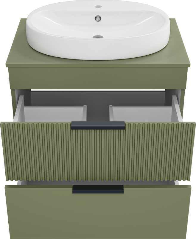 Тумба с раковиной Brevita Enfida 70 напольная, зеленая